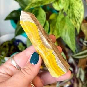 🐝Banded Indonesian Bumblebee Jasper Crystal Tower Point🐝